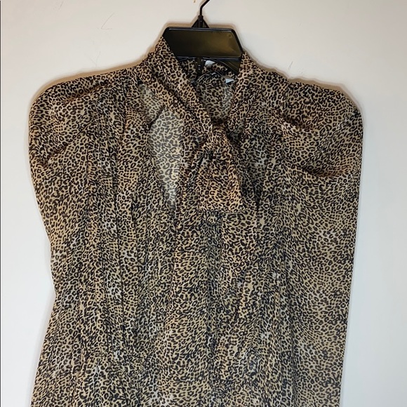 Zara leopard sheer blouse. Xs - Picture 4 of 9